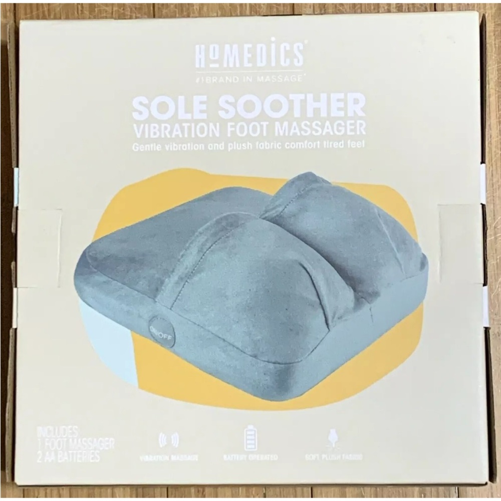 HoMedics Sole Soother Ultra Plush Fabric Vibration Blue Foot Massager NEW - Picture 2 of 6